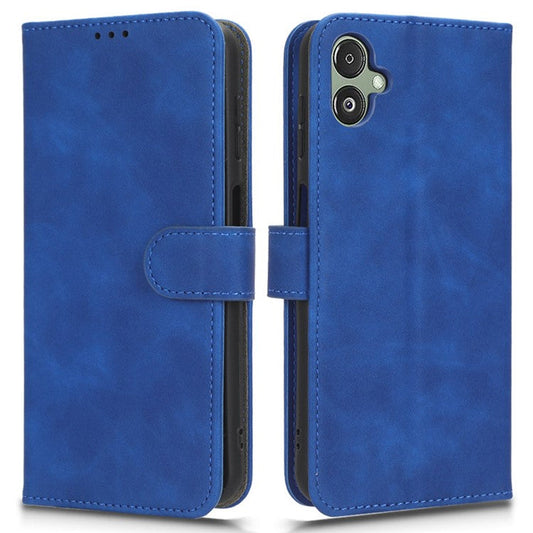For Samsung Galaxy F14 5G Skin-touch Wallet Phone Case PU Leather Stand Cover - Blue