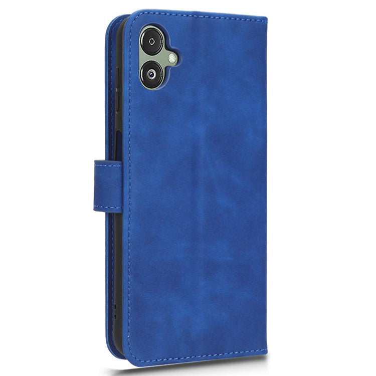For Samsung Galaxy F14 5G Skin-touch Wallet Phone Case PU Leather Stand Cover - Blue