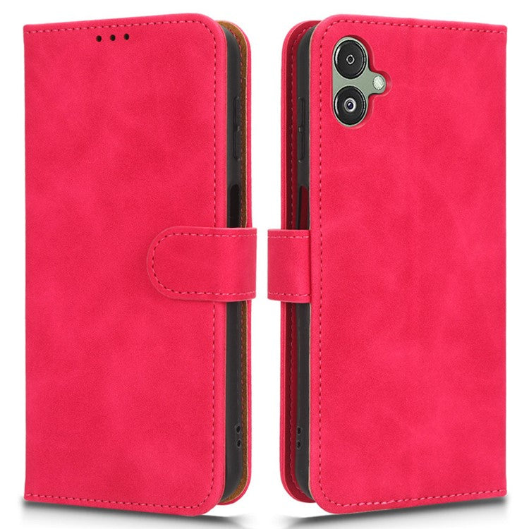 For Samsung Galaxy F14 5G Skin-touch Wallet Phone Case PU Leather Stand Cover - Rose