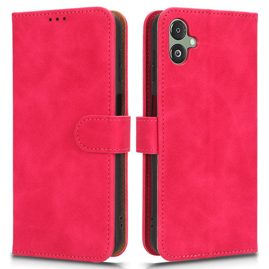 For Samsung Galaxy F14 5G Skin-touch Wallet Phone Case PU Leather Stand Cover - Rose