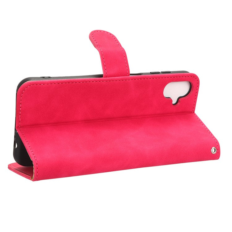For Samsung Galaxy F14 5G Skin-touch Wallet Phone Case PU Leather Stand Cover - Rose