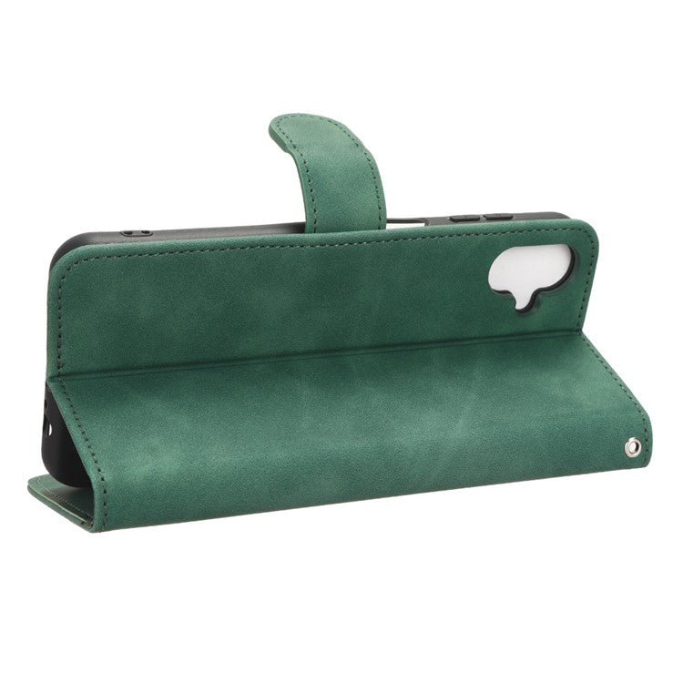 For Samsung Galaxy F14 5G Skin-touch Wallet Phone Case PU Leather Stand Cover - Green