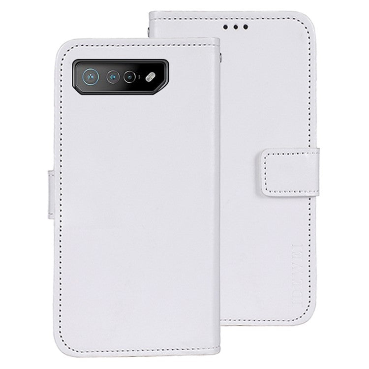 IDEWEI For Asus ROG Phone 7 5G Stand Phone Case Crazy Horse Texture PU Leather+TPU Wallet Cover - White