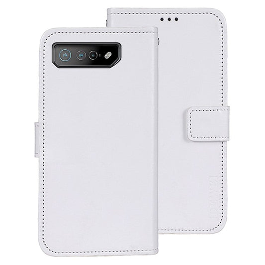 IDEWEI For Asus ROG Phone 7 5G Stand Phone Case Crazy Horse Texture PU Leather+TPU Wallet Cover - White
