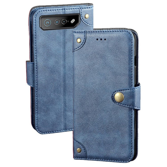 IDEWEI For Asus ROG Phone 7 5G Phone  Wallet Case PU Leather Anti-scratch Stand Cover - Blue