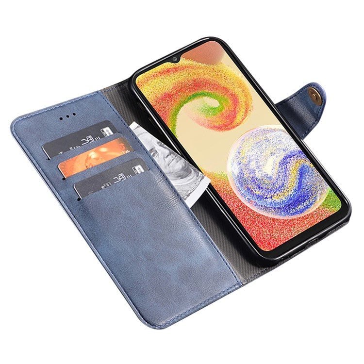IDEWEI For Samsung Galaxy M13 4G Wallet Phone Case Stand Anti-Scratch Textured PU Leather Phone Cover Shell - Blue