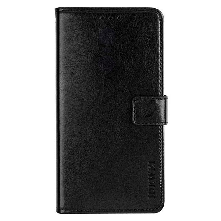 IDEWEI For Samsung Galaxy M13 4G Crazy Horse Texture Wallet PU Leather Stand Case Phone Cover - Black