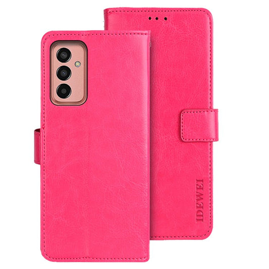 IDEWEI For Samsung Galaxy M13 4G Crazy Horse Texture Wallet PU Leather Stand Case Phone Cover - Rose