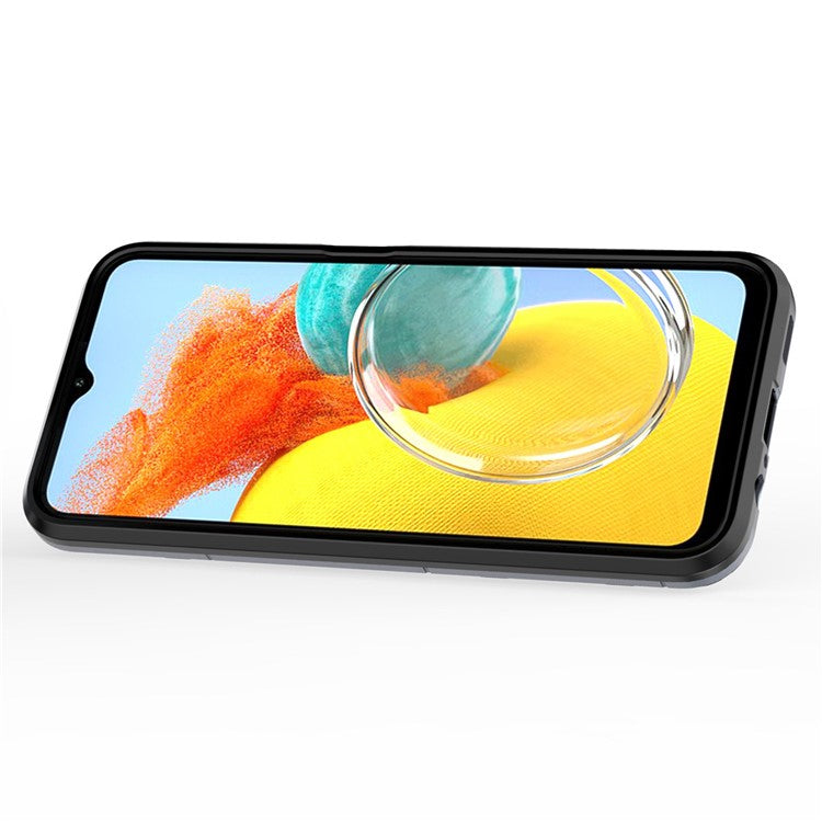 For Samsung Galaxy M14 5G TPU+PC Phone Case Ring Holder Kickstand Shockproof Cover - Blue