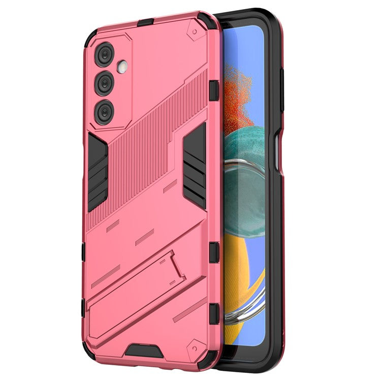 For Samsung Galaxy M14 5G PC + TPU Impact-Resistant Case Kickstand Protective Phone Cover - Rose