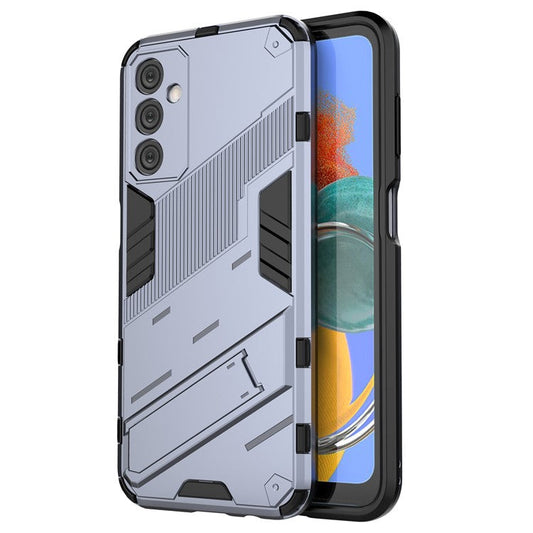 For Samsung Galaxy M14 5G PC + TPU Impact-Resistant Case Kickstand Protective Phone Cover - Grey