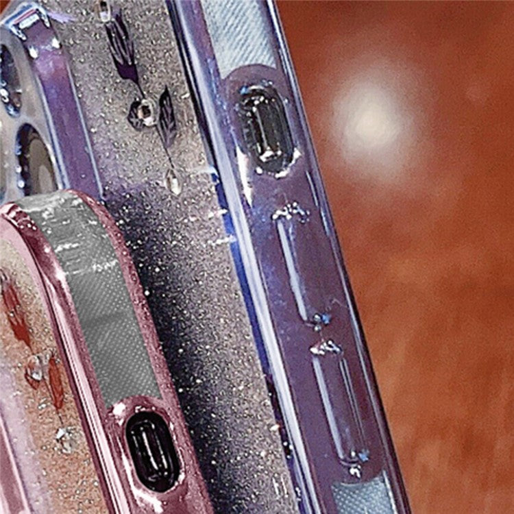 KADEM For Samsung Galaxy M52 5G Rhinestone Flower Design Phone Case Gradient Glitter TPU Anti-scratch Cover - Rose Gold