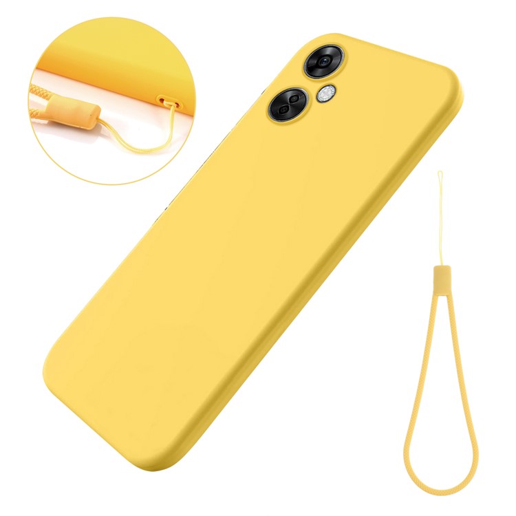 For OnePlus Nord CE 3 Lite 5G / Nord N30 5G Liquid Silicone Back Case Soft Lining Camera Lens Protection Phone Cover - Yellow