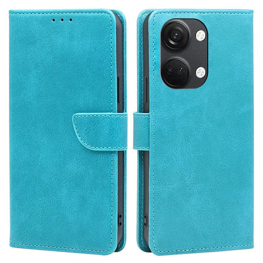 For OnePlus Nord 3 5G / Ace 2V 5G PU Leather Magnetic Protective Cover Calf Texture Wallet Stand Phone Case - Baby Blue
