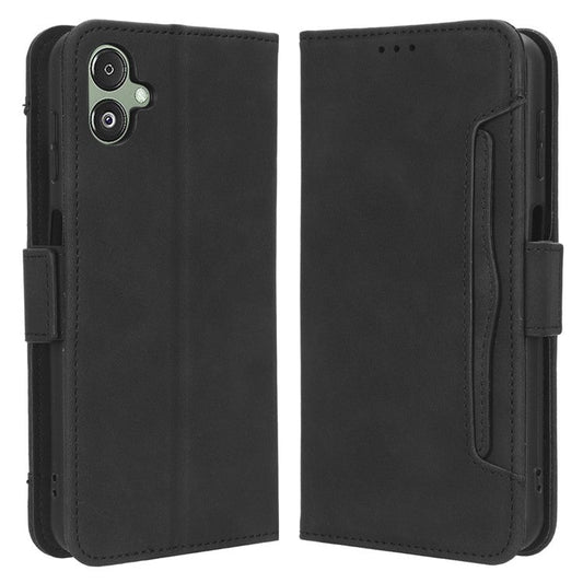 For Samsung Galaxy F14 5G Phone Case Wallet Stand Multiple Card Slots PU Leather Phone Cover - Black