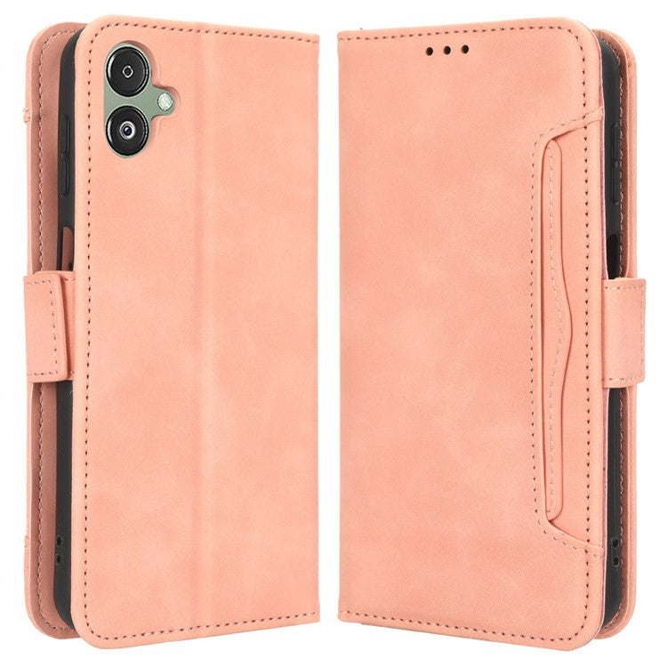 For Samsung Galaxy F14 5G Phone Case Wallet Stand Multiple Card Slots PU Leather Phone Cover - Pink