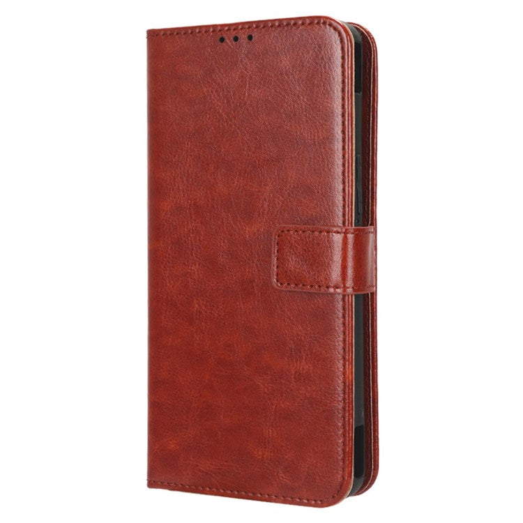 Stand Case for Asus ROG Phone 7 5G Scratch Proof Crazy Horse Texture Wallet PU Leather Phone Cover - Brown