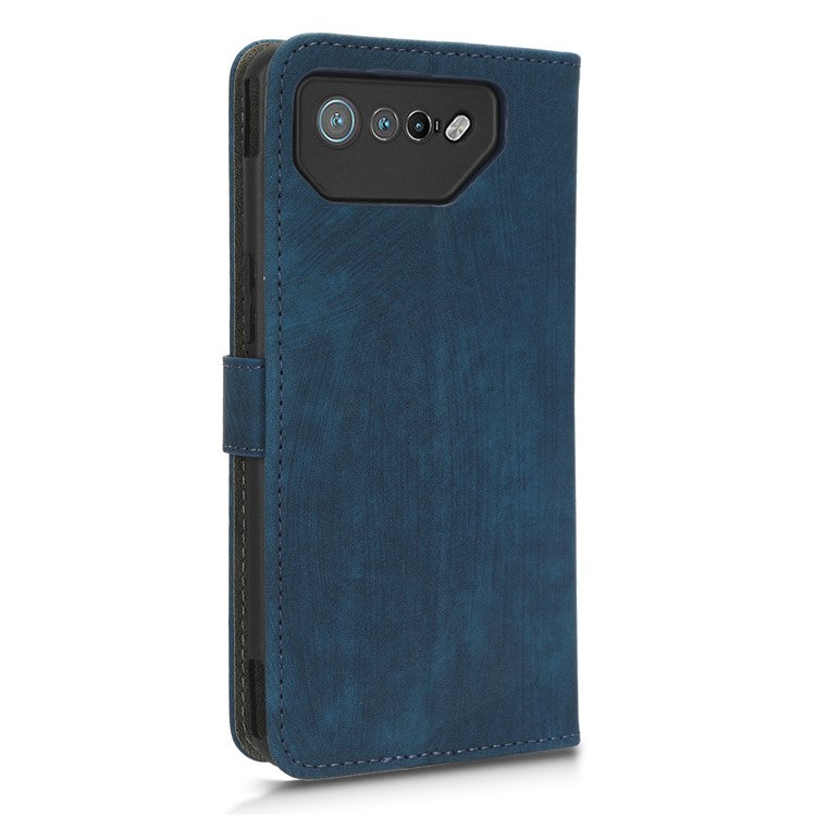 For Asus ROG Phone 7 5G Phone Wallet Case RFID Blocking Stand Phone Cover with Strap - Blue