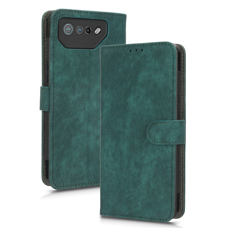 For Asus ROG Phone 7 5G Phone Wallet Case RFID Blocking Stand Phone Cover with Strap - Green