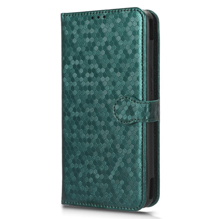 For Asus ROG Phone 7 5G Mobile Phone Wallet Case PU Leather Stand Dot Pattern Imprinted Phone Cover - Green