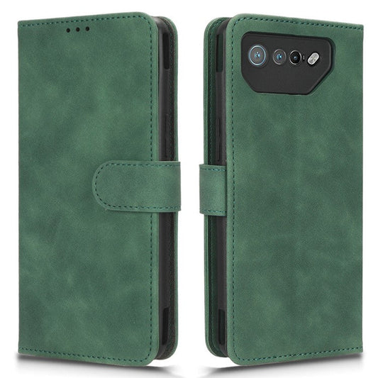For Asus ROG Phone 7 5G / ROG Phone 7 Ultimate 5G Skin-touch Wallet Phone Case PU Leather Folding Stand  Cover - Green