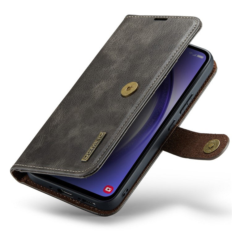 DG.MING For Samsung Galaxy A54 5G Split Leather Stand Wallet Phone Case Magnetic Detachable Protective Cover - Grey
