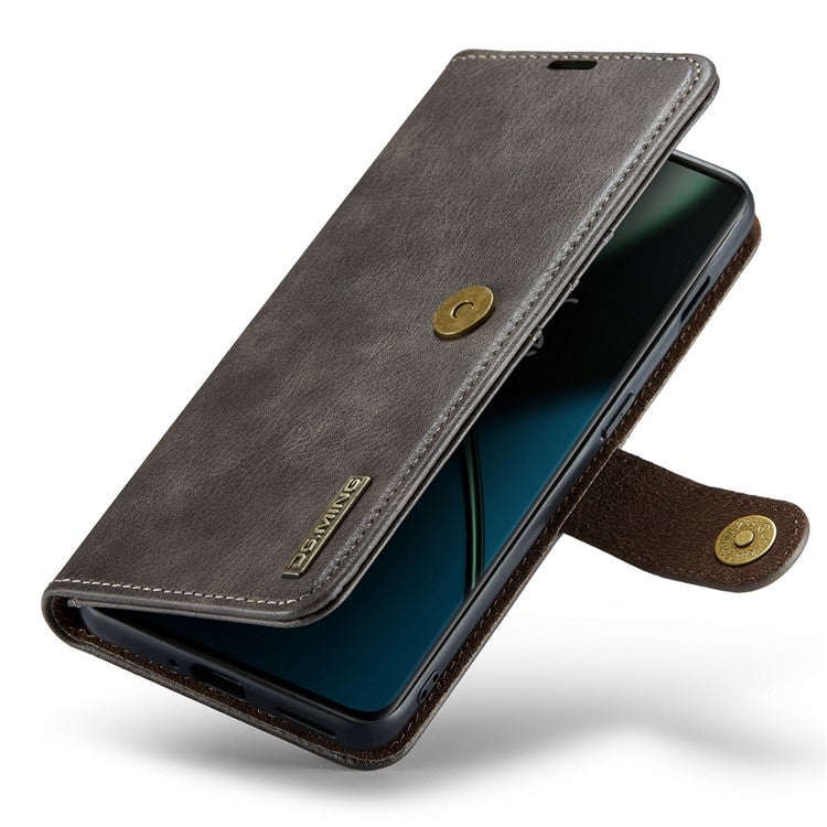 DG.MING For OnePlus 11 5G Detachable Magnetic Anti-drop Case Split Leather Wallet Stand Phone Cover - Grey