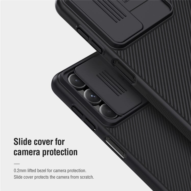 NILLKIN CamShield for Samsung Galaxy M54 5G / F54 5G Hard PC Phone Case Slide Lens Protection Anti-drop Cover - Blue