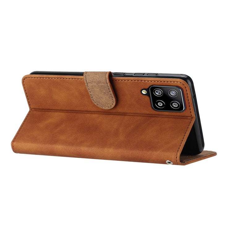 Butterfly Imprinted Phone Case for Samsung Galaxy M53 5G PU Leather Cover with Stand Wallet - Brown