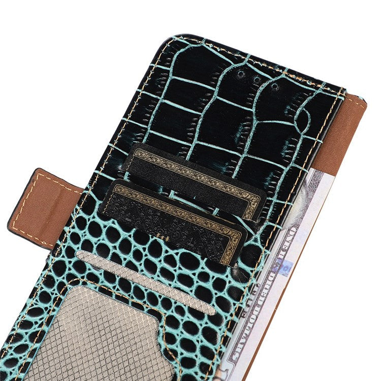 For Samsung Galaxy F14 5G RFID Blocking Phone Case Genuine Cowhide Leather Wallet Stand Cover - Green