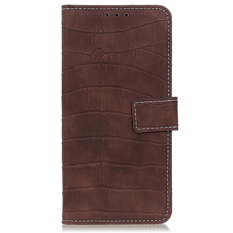 For Asus ROG Phone 7 5G Stand Wallet Phone Case Crocodile Texture PU Leather Cover - Brown