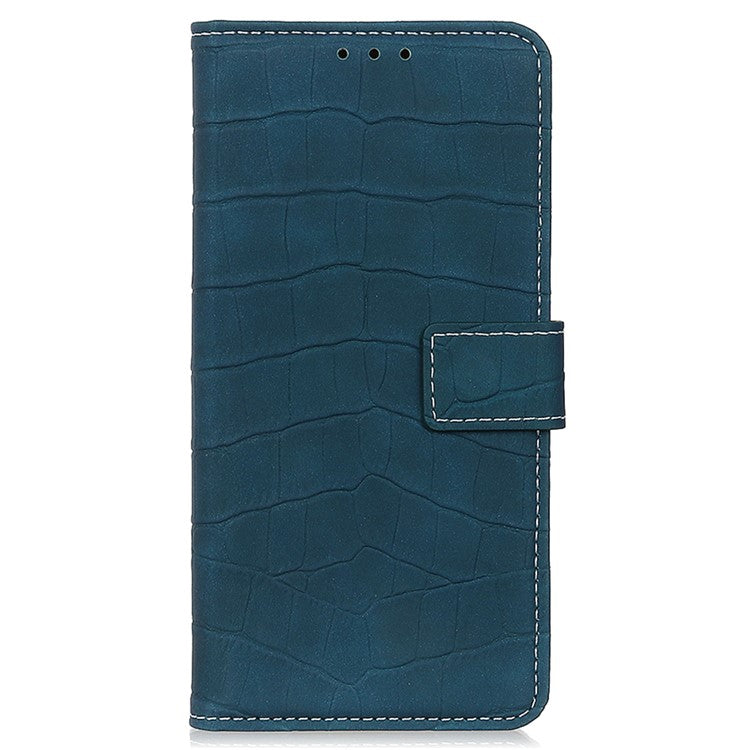 For Asus ROG Phone 7 5G Stand Wallet Phone Case Crocodile Texture PU Leather Cover - Blackish Green