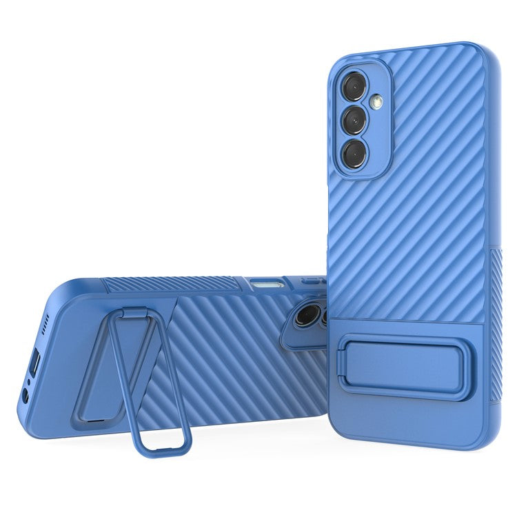 For Samsung Galaxy M14 5G Flexible TPU Phone Case Hidden Kickstand Phone Cover - Baby Blue