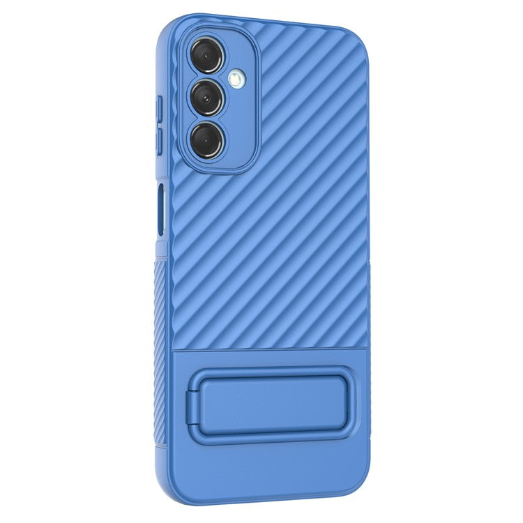 For Samsung Galaxy M14 5G Flexible TPU Phone Case Hidden Kickstand Phone Cover - Baby Blue
