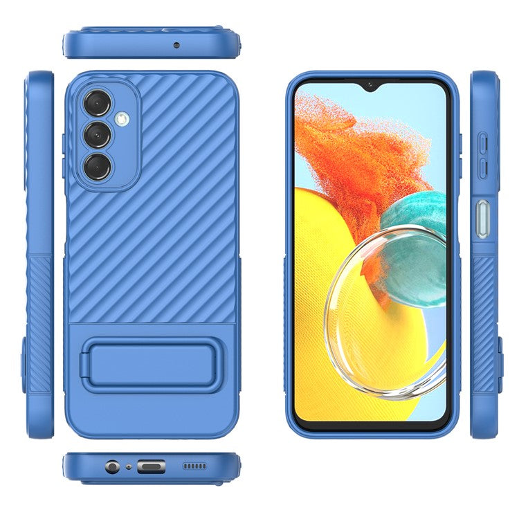 For Samsung Galaxy M14 5G Flexible TPU Phone Case Hidden Kickstand Phone Cover - Baby Blue