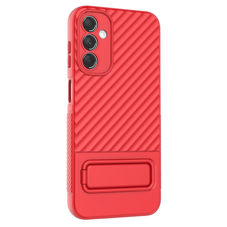For Samsung Galaxy M14 5G Flexible TPU Phone Case Hidden Kickstand Phone Cover - Red