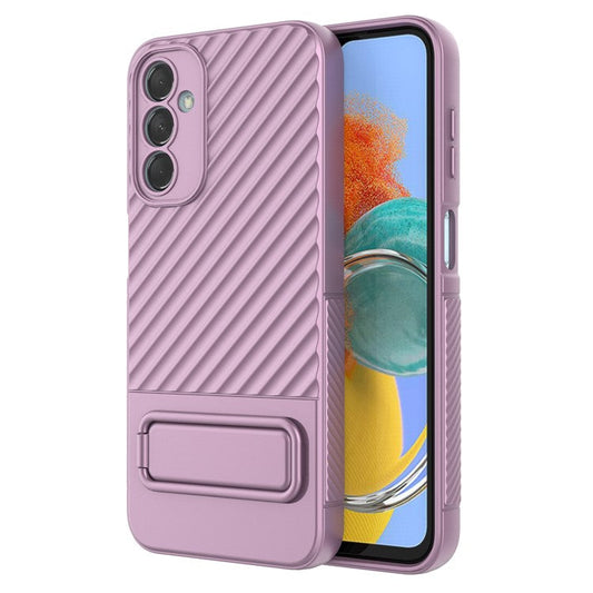 For Samsung Galaxy M14 5G Flexible TPU Phone Case Hidden Kickstand Phone Cover - Light Purple