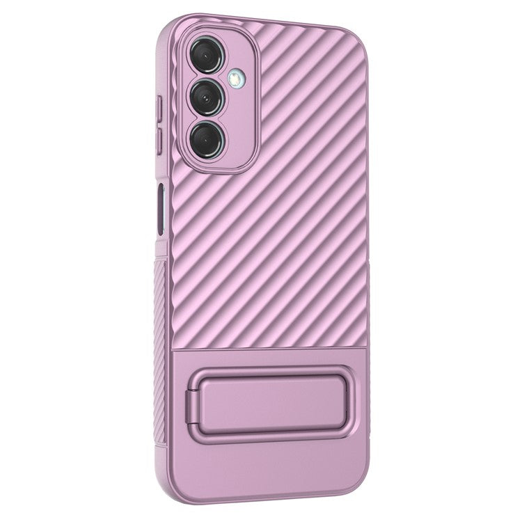 For Samsung Galaxy M14 5G Flexible TPU Phone Case Hidden Kickstand Phone Cover - Light Purple