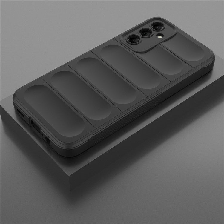 For Samsung Galaxy M14 5G Rugged Drop-proof Phone Case Soft TPU Back Cover - Black