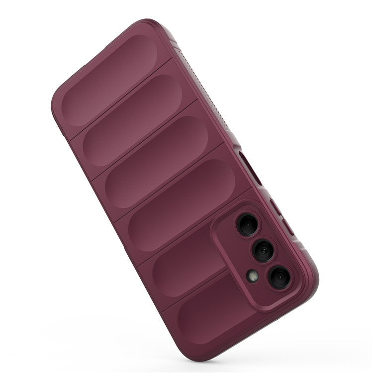 For Samsung Galaxy M14 5G Rugged Drop-proof Phone Case Soft TPU Back Cover - Wine Red