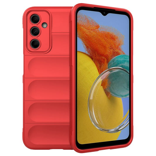 For Samsung Galaxy M14 5G Rugged Drop-proof Phone Case Soft TPU Back Cover - Red