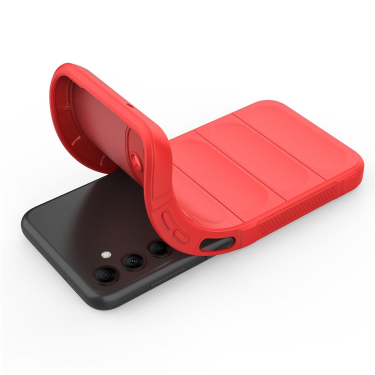 For Samsung Galaxy M14 5G Rugged Drop-proof Phone Case Soft TPU Back Cover - Red