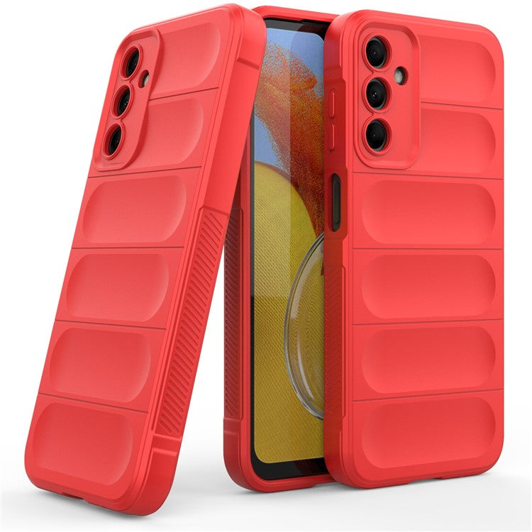 For Samsung Galaxy M14 5G Rugged Drop-proof Phone Case Soft TPU Back Cover - Red