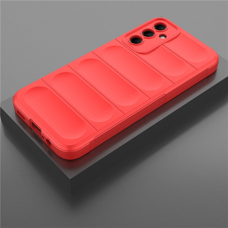 For Samsung Galaxy M14 5G Rugged Drop-proof Phone Case Soft TPU Back Cover - Red