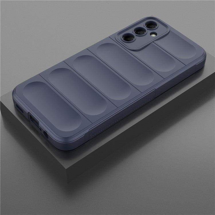 For Samsung Galaxy M14 5G Rugged Drop-proof Phone Case Soft TPU Back Cover - Dark Blue