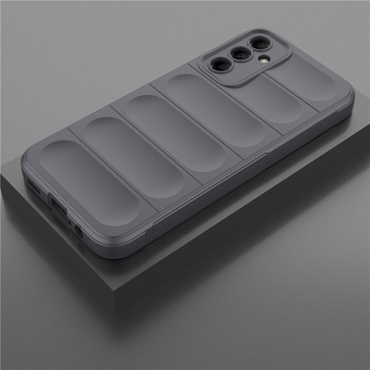For Samsung Galaxy M14 5G Rugged Drop-proof Phone Case Soft TPU Back Cover - Dark Grey