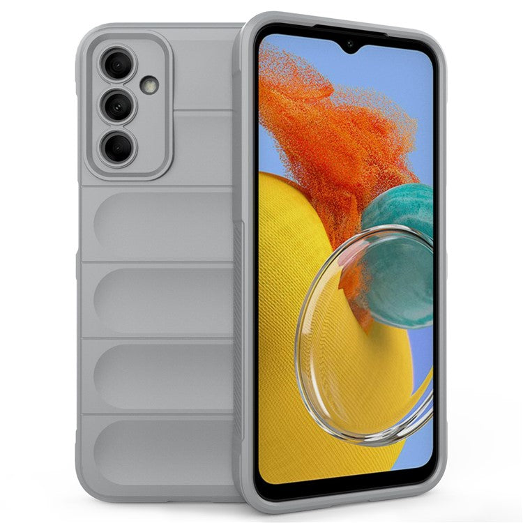 For Samsung Galaxy M14 5G Rugged Drop-proof Phone Case Soft TPU Back Cover - Light Grey