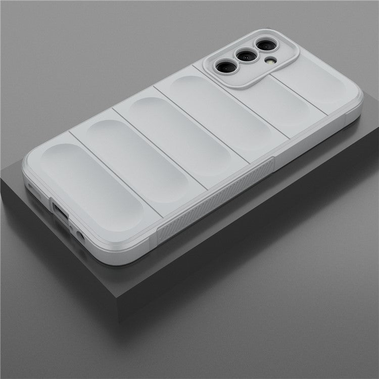 For Samsung Galaxy M14 5G Rugged Drop-proof Phone Case Soft TPU Back Cover - Light Grey