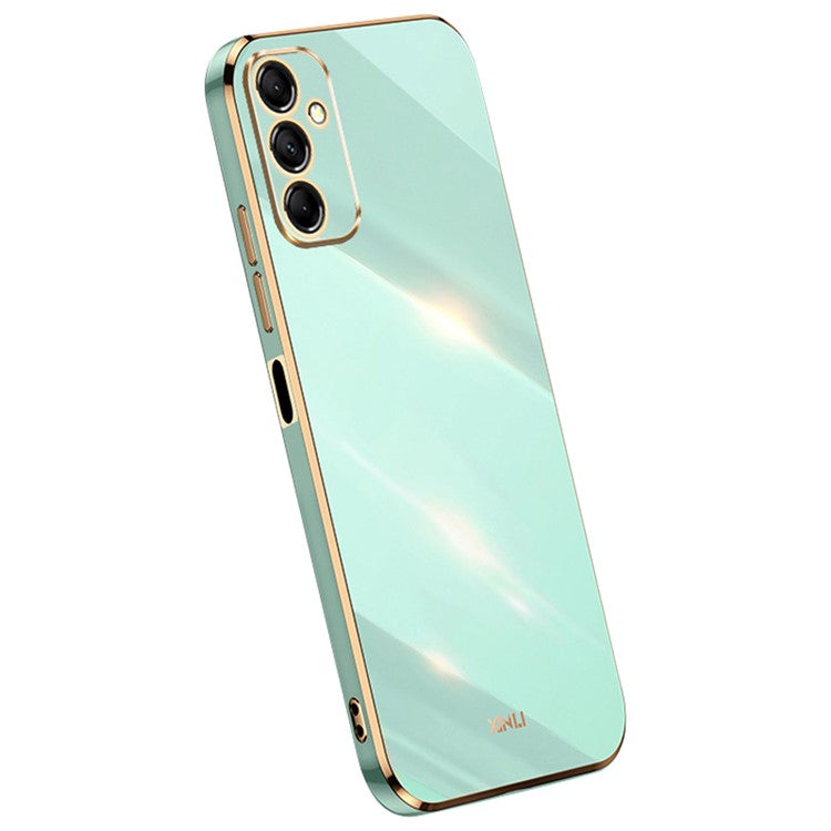 XINLI For Samsung Galaxy M14 5G Electroplating Edge Case Soft TPU Shockproof Phone Cover - Cyan