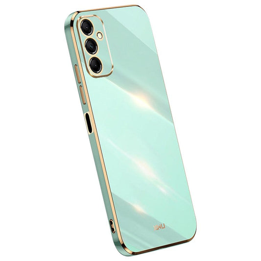XINLI For Samsung Galaxy M14 5G Electroplating Edge Case Soft TPU Shockproof Phone Cover - Cyan